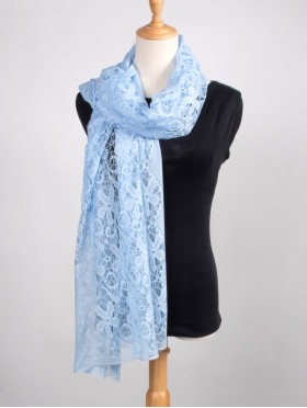 Flower Cut-Out Lace Design Scarf 